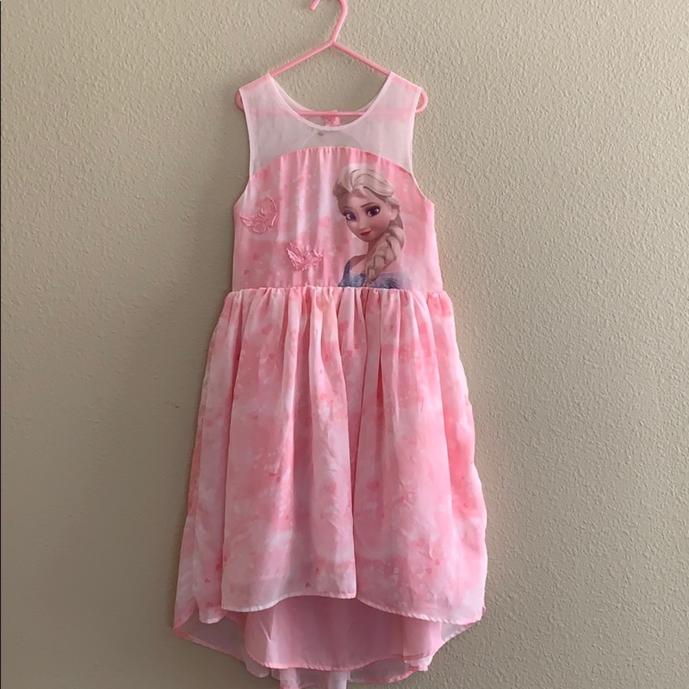 H&M Girl’s Queen Elsa Short Sleeve Hi Lo Midi Dress Size 9-10 EUC